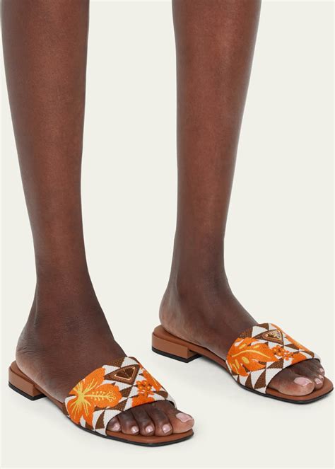 prada forma flat slide sandals|Prada flat sandals sale.